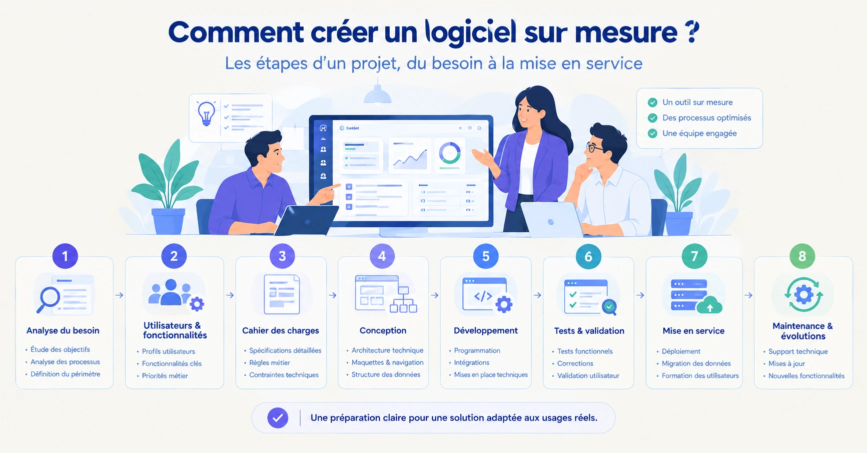 Comment créer un logiciel sur mesure? Les étapes d’un projet