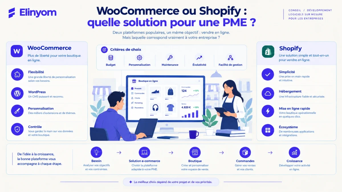 Comparaison WooCommerce et Shopify pour une PME